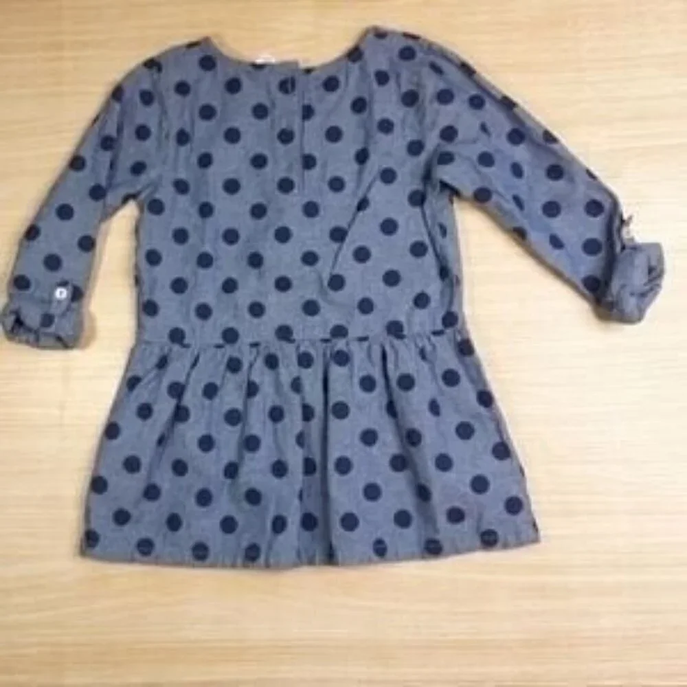 Carter's blue on blue polka dot dress 6 months